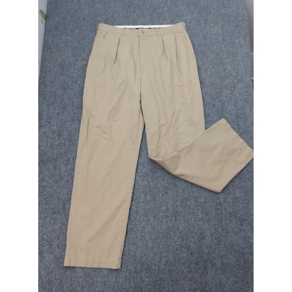 POLO RALPH LAUREN Golf Chinos Pants Mens 38x34 Beige Pleated Vtg Khakis cotton